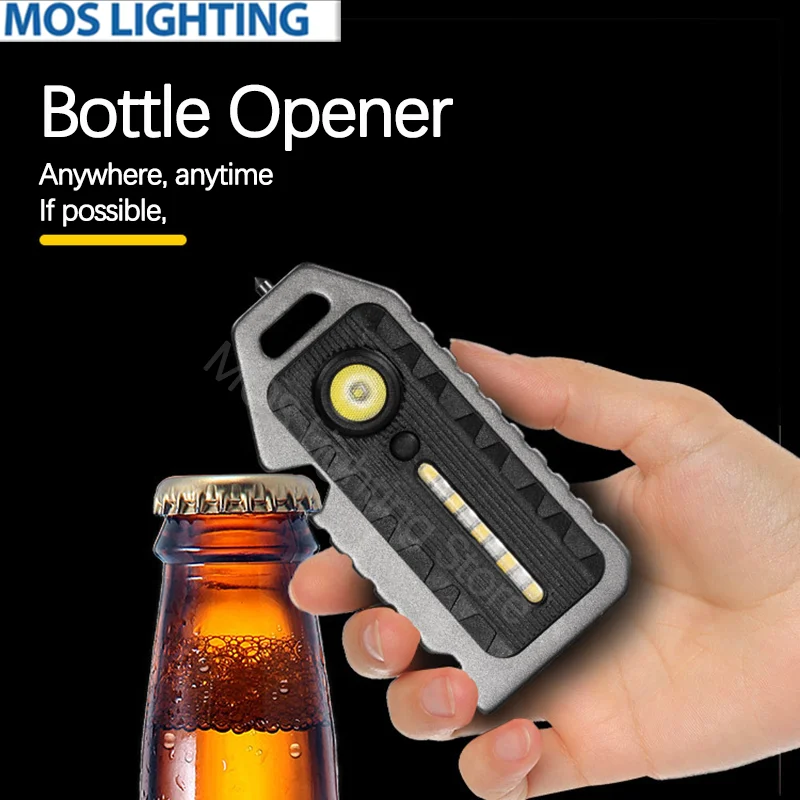 

Mini Glare LED Flashlight Multifunctional USB Rechargeable Portable Torch Breaking Window Hammer Outdoor Camping Adventure