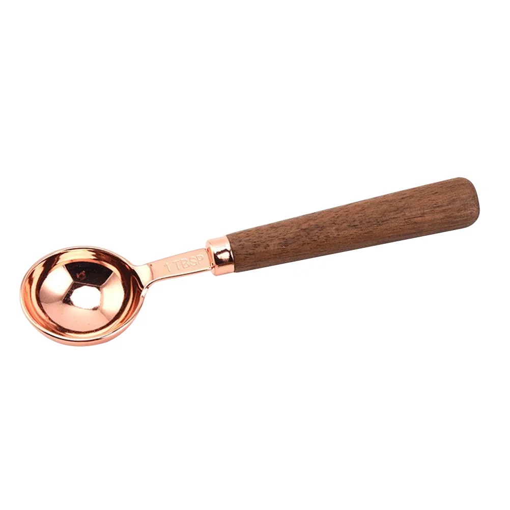 

Stainless Steel Measuring Spoon 15ml Coffee Bean Scoop Household Seasoning Tool Wooden Handle Kitchen Accessories