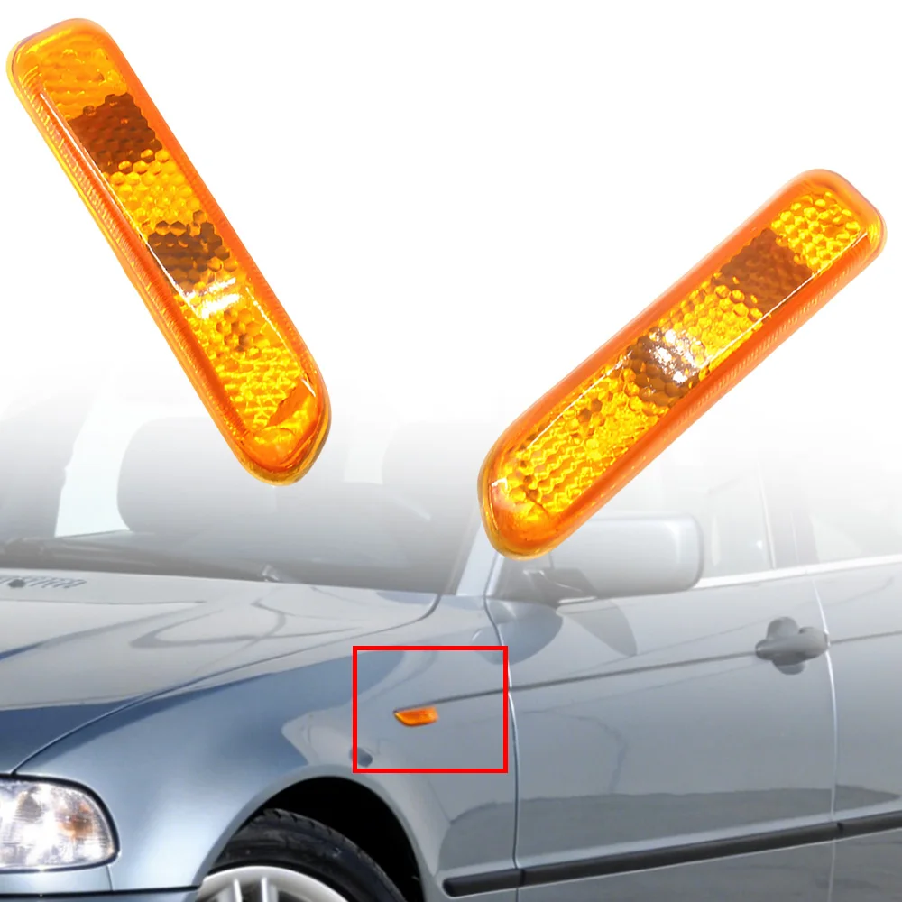 

Side Marker Turn Signal Lights Cover Without Bulb 63132228591 63132228592 For BMW 3-Series E46 Sedan (Pre-LCI) 1999 2000 2001