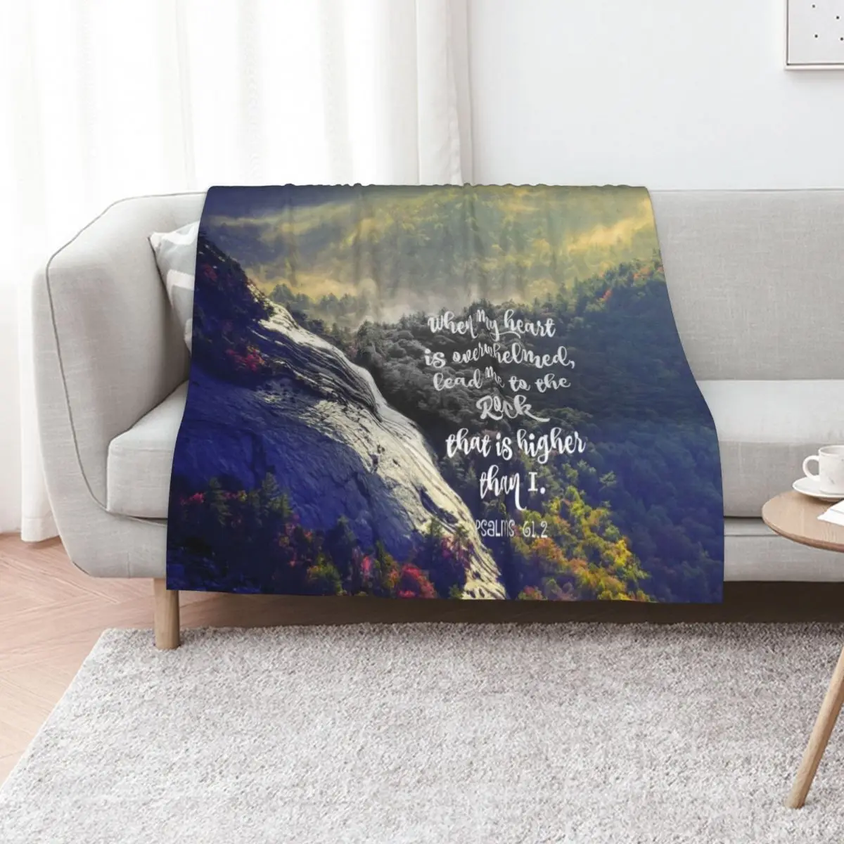 When my Heart is Overwhelmed Bible Verse Throw Blanket Baby Multi-Purpose valentine gift ideas Beach Cute Blankets