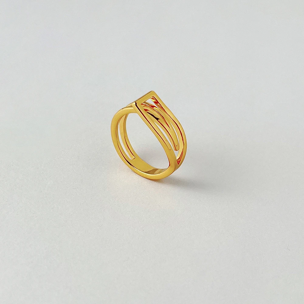 ENFASHION Geometric Rings For Women 18K Gold Color Ring Anillos Mujer Fashion Jewelry 2022 Wholesale Christmas Halloween 224178 image 5