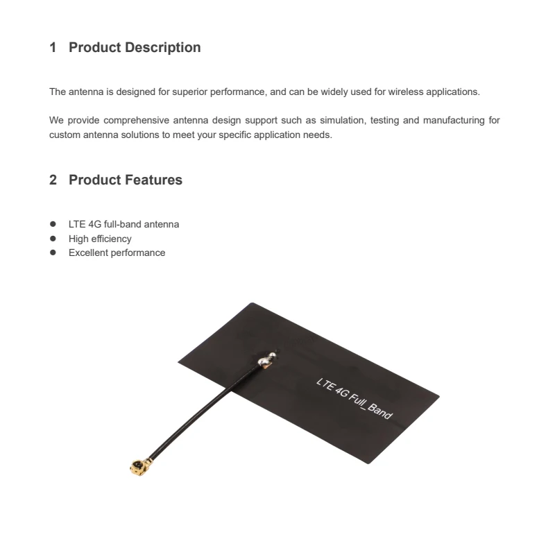 YF0006BA LTE Antenna, 4G built-in antenna FPC antenna IPEX  1 connector