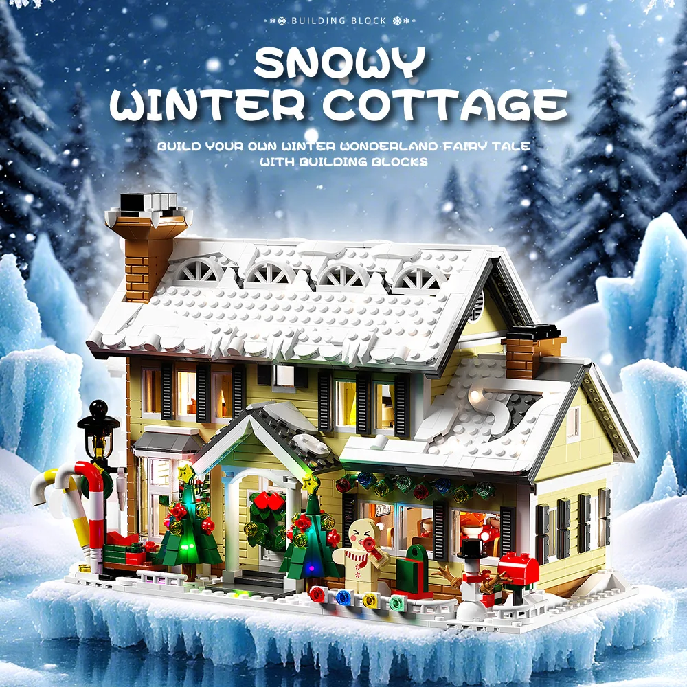 HOT! Christmas Holiday House Building Set Christmas House Compatible with Legoed Gifts for Boys, Girls, Family, and Friends - view 3
