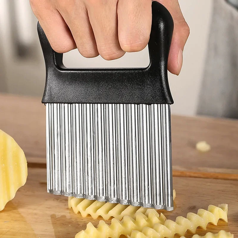 

Stainless Steel Potato Cutter Wave Knife French Fries Slicer Vegetable Cutter French Fries Cutting Kitchen Tools Accessories