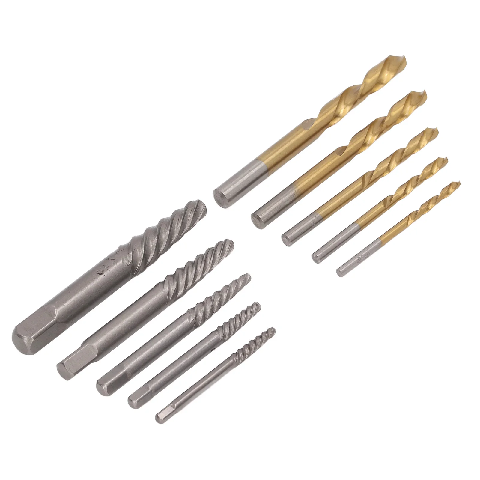 

10PCS Heavy Duty Screw Extractor Set Left Hand Drill Bit for Removing Broken Bolts And Screws Extractor Tool Kit