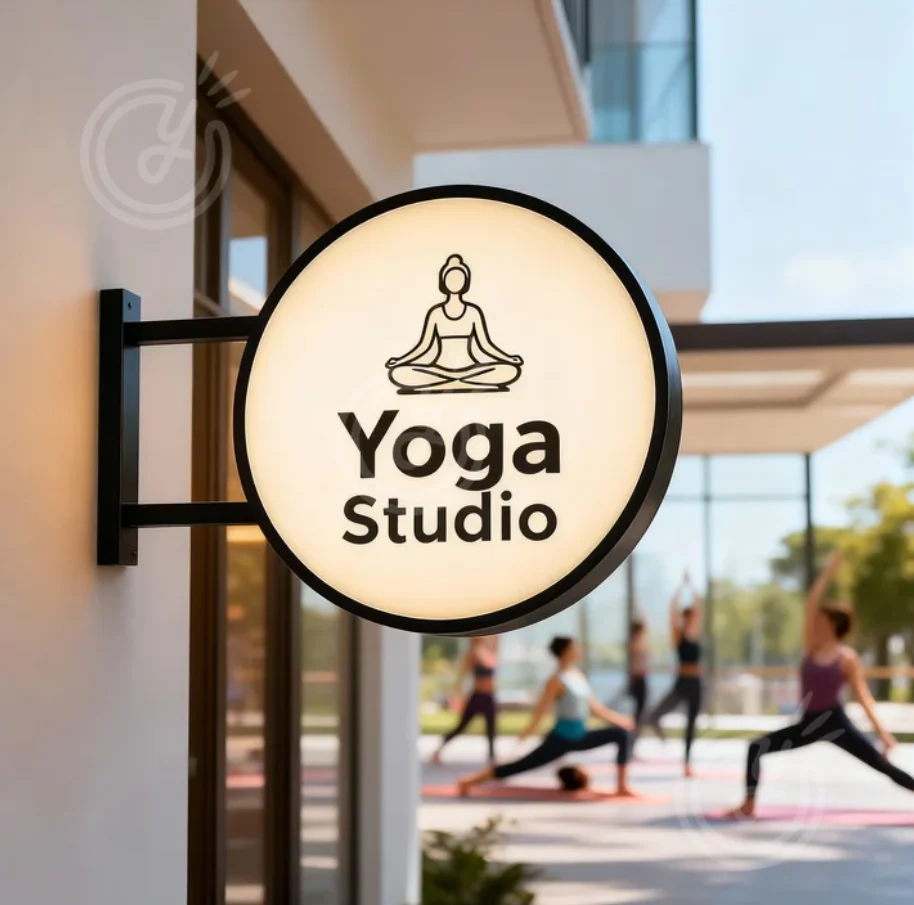 Personalized Light Sign Custom Double Sided Advertising Box Lightbox Business Outside Waterproof LED Lightbox for Yoga Studio