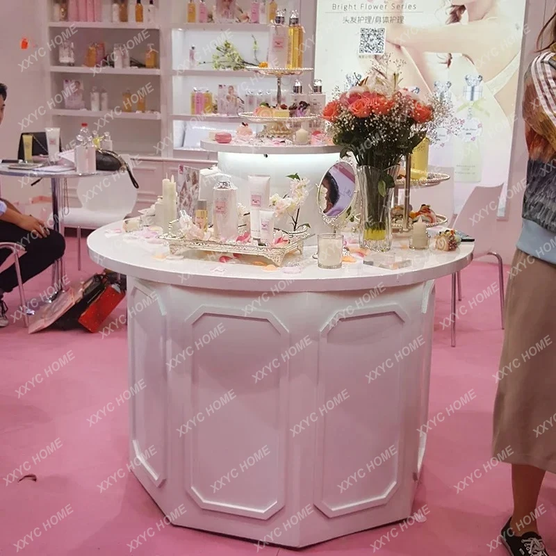 Round Nakajima Cabinet Skin Care Products Display Wedding Products Display Stand