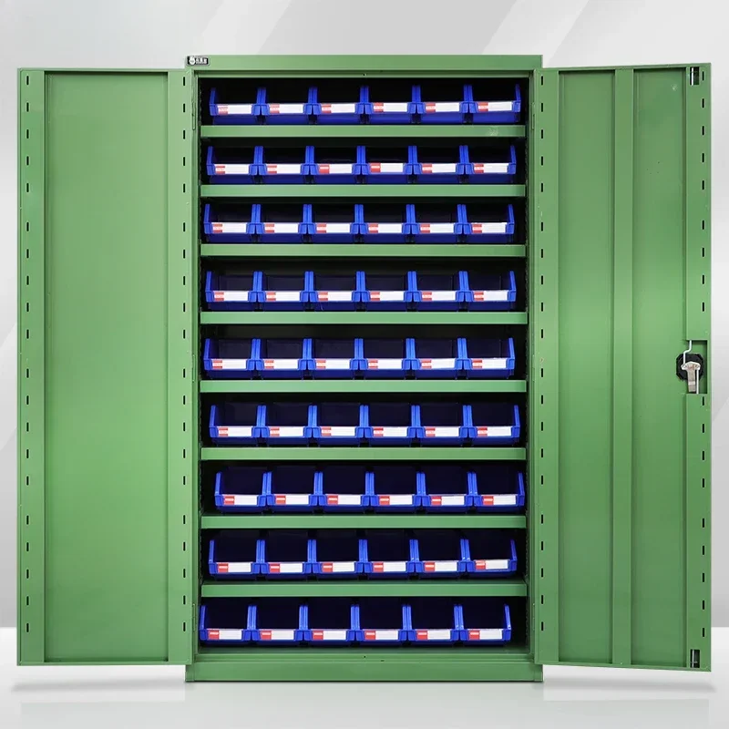 

Heavy Tool Cabinet Hardware Locker Double Door Iron Cabinet Locker Workshop Tool Rack with Lock