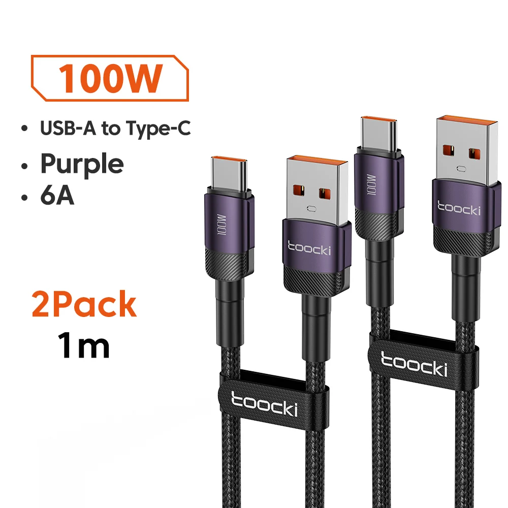 Toocki 6A USB Naar Type C Kabel voor Huawei Xiaomi PD 100W Snel Opladen Oplader USB C Data Cord Quick Charge voor Samsung Oneplus