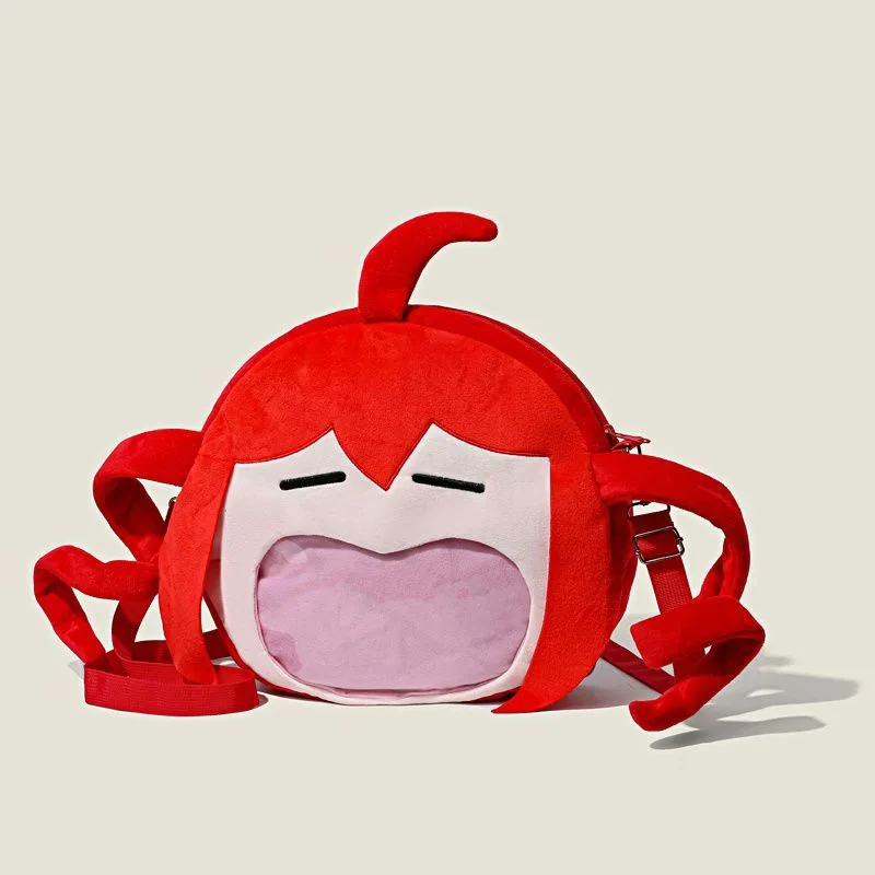 Anime Kasane Teto Cosplay Bag Backpack Kawaii Plush Shoulders Bag Transparent Knapsack Accessories Prop Gift Red - Image 2