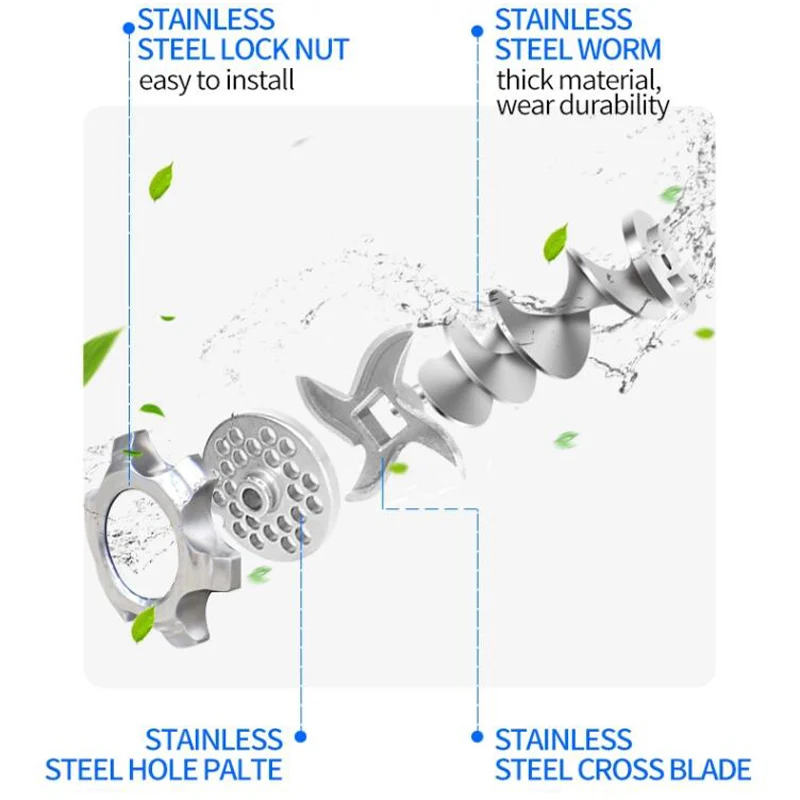 مفرمة لحم عمودية تبديد سريع للحرارة، مفرمة لحم على طراز حوض سهلة التركيب مع عجلات، سهلة الحركة