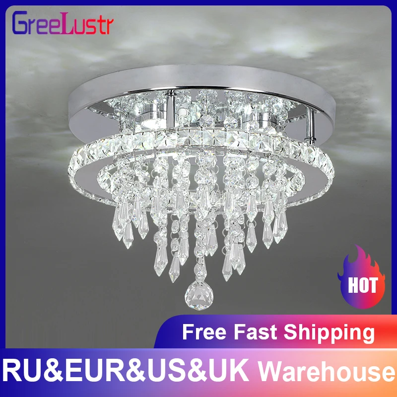 

Luxury 2 Layer K9 Crystal LED Ceiling Lamps For Bedroom Aisle Indoor Chandelier Lights Lustre Plafon Home Deco Kitchen Lighting