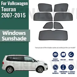 For Volkswagen VW Touran 2007-2015 Side Window Sun Shade Visor Magnetic Car Sunshade Front Rear Windshield Frame Curtains Shield