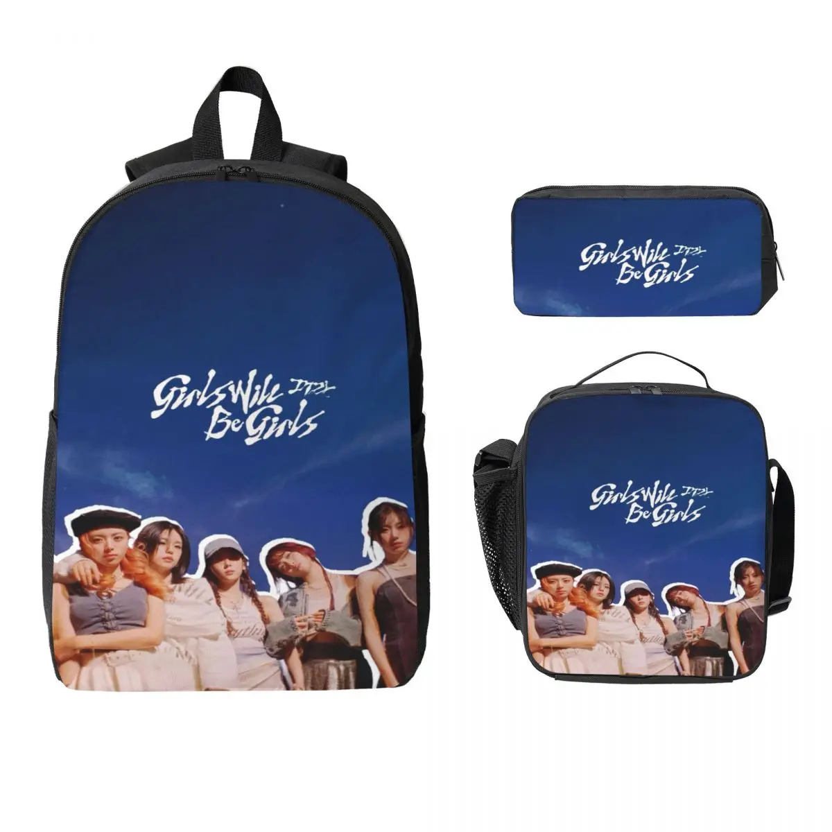 

Itzy 2025 Girls Will Be Girls School bags Set for Boy Girl Pencil Boxes Backpack Sets with Lunch Box For School Students Daypack