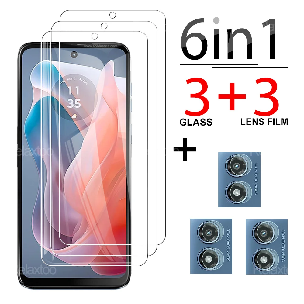 6in1 Clear Screen Protector For Motorola Moto G Play 2024 5G Tempered Glass Camera Lens For Motorola MotoG Play Moto GPlay 24 HD