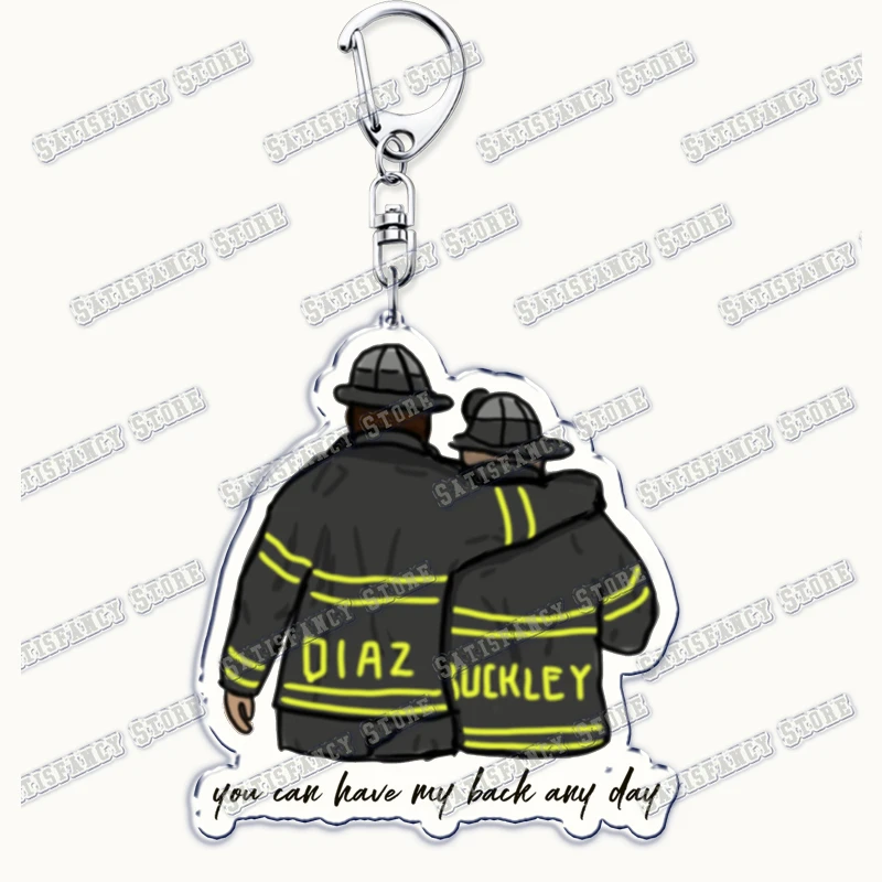 Popular TV Show 9-1-1 Keychains for Accessories Bag Evan Buckley Eddie Diaz Oliver Stark Bobby Nash Keyrings Jewelry Fans Gifts