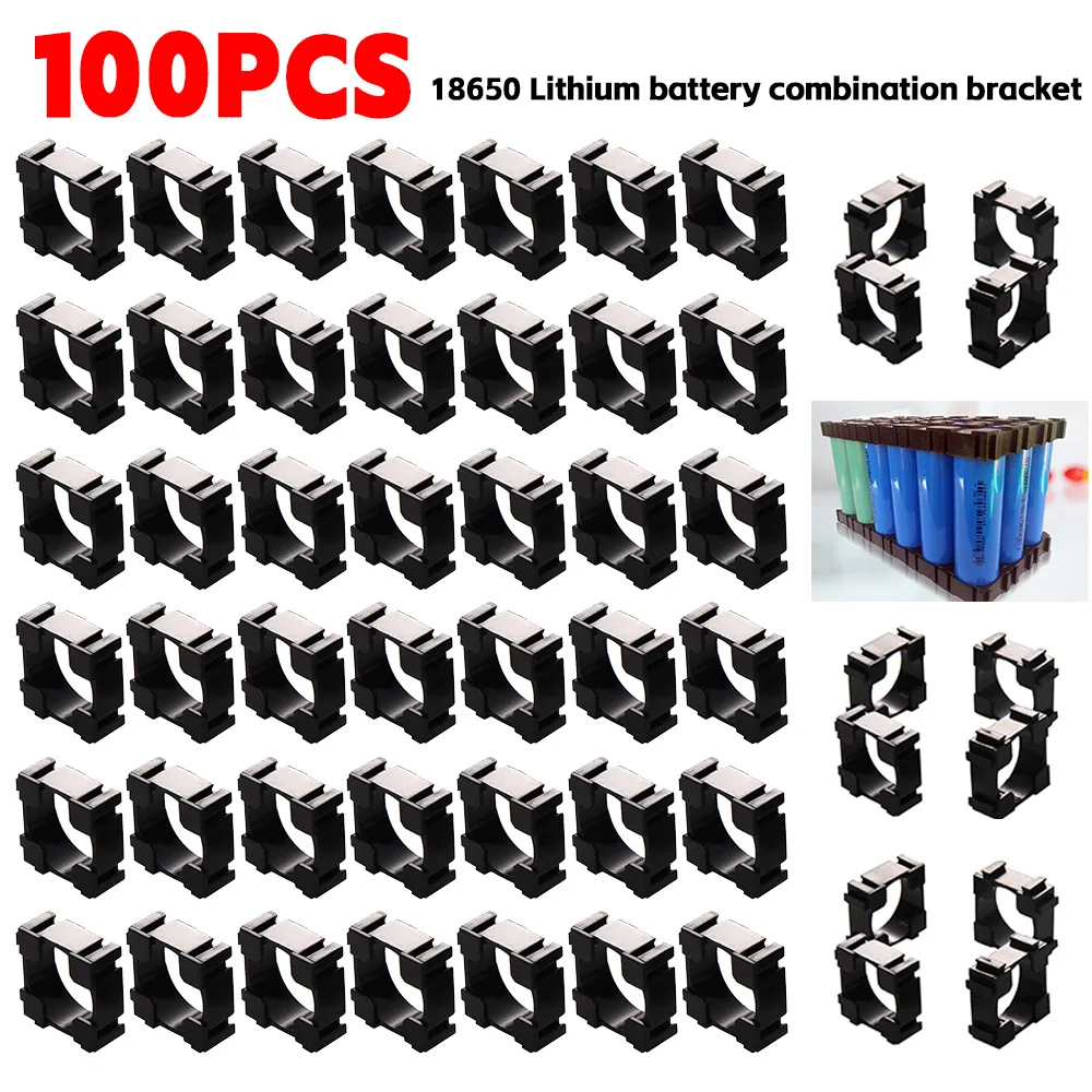 100-500pcs 18650 Lithium Battery Holder Hard Shell Anti Vibration Plastic Battery Bracket Cylindrical Batteries Stand Spacer DIY