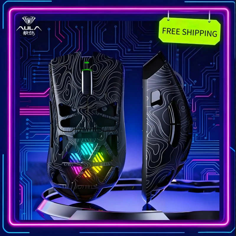 

Aula SC620 Gaming Mouse Wireless 3-mode 2.4G Light Weight Mice RGB PAW3311 E-Sport Office Mouse Custom PC Accessories Gifts