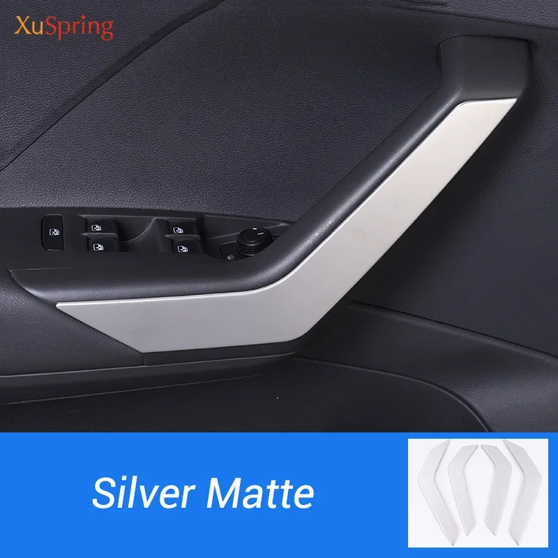 for VW Polo 2019 2020 2021 2022 2023 2024 AW Car Interior Door Handrail Trim Garnish Strips Cover Styling Stickers