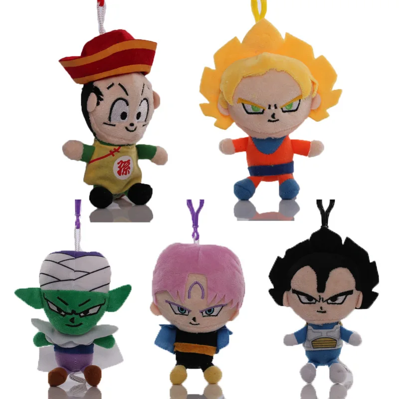 15cm Dragon Ball Anime Character Keychain Pendant Toys Cartoon Goku Vegeta Gohan Doll Ornament for Children Birthday Gift