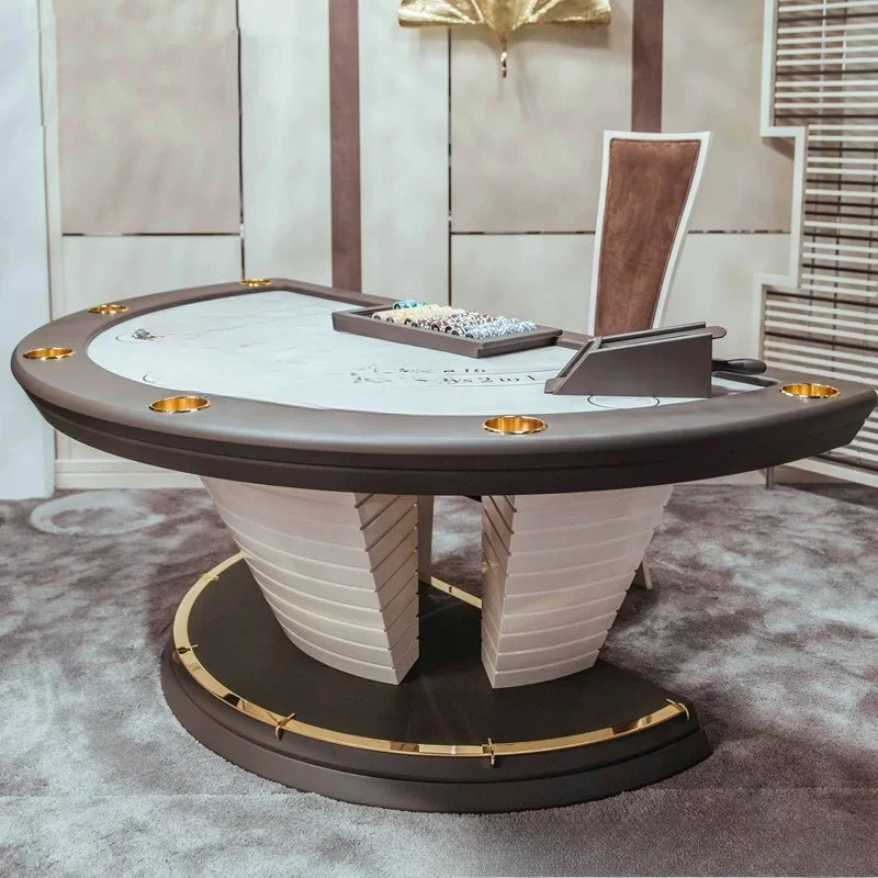 Light luxury club villa mansion designer new chip semi-round Texas chess and card table