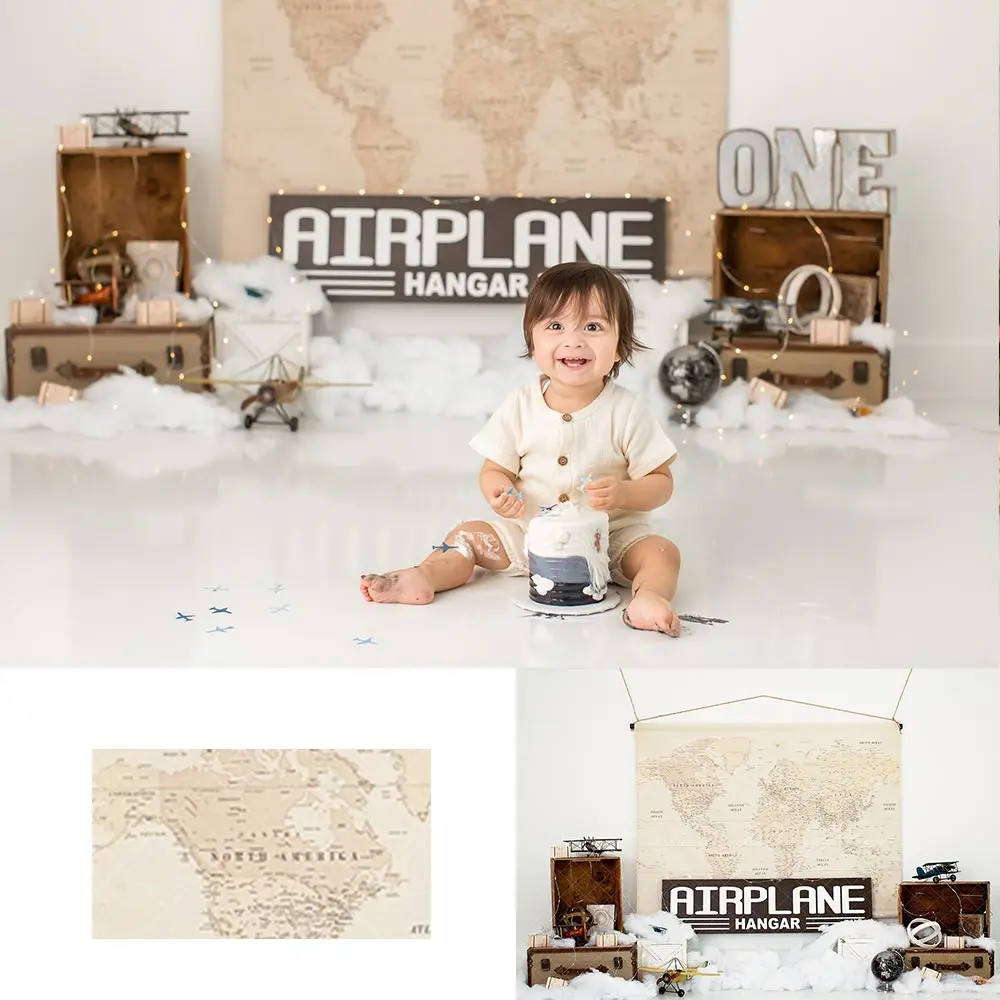 

Airplane Hanger Backdrop Adventure Kids Baby 1st Birthday Photocall Decors Child Girls Adult Photo Shoot Studio Backgrounds