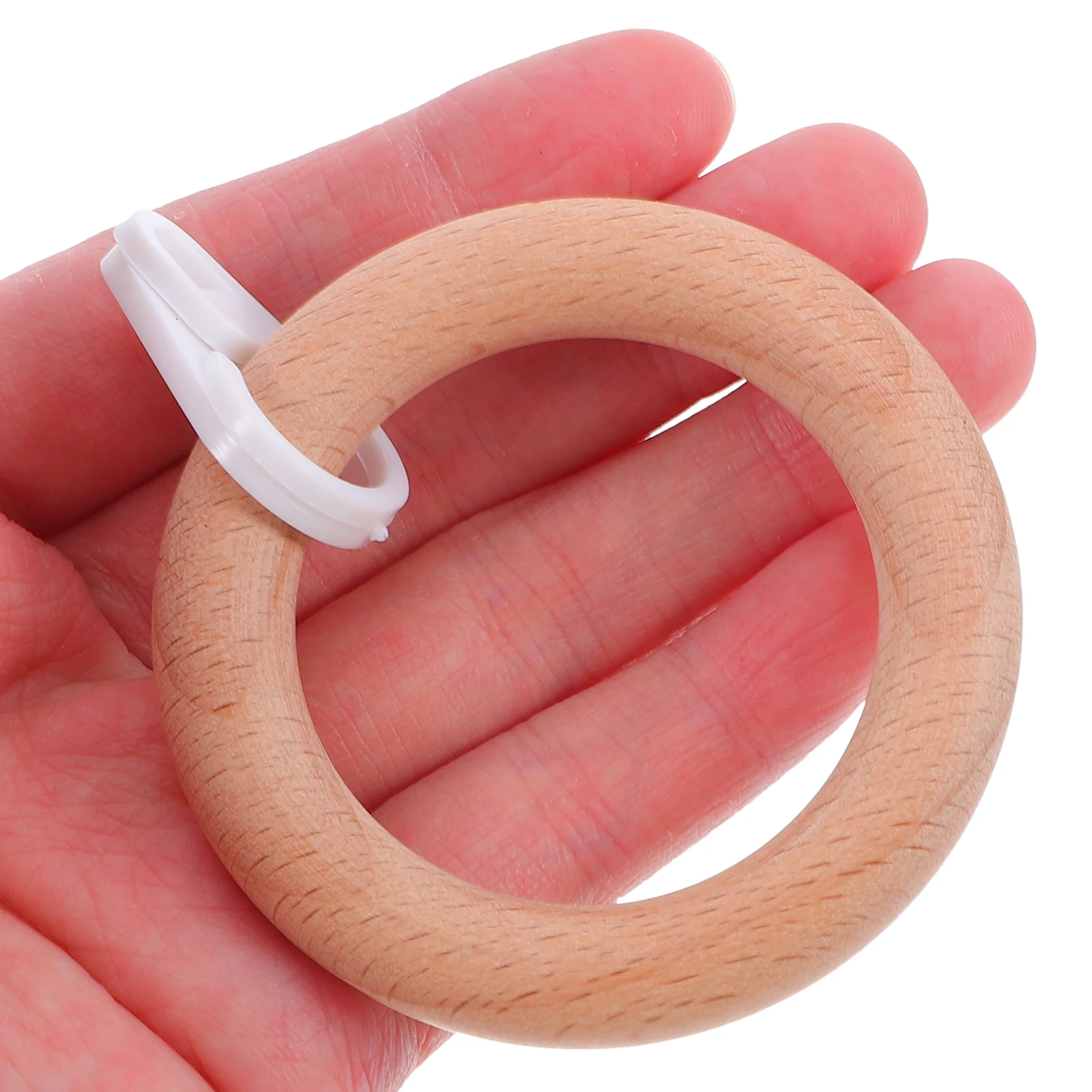 

6pcs Wooden Curtain Rings Round Hooks for Curtains Drapes Decorative Eyelet Shower Buckles Wood Roman Rod Rings Circular