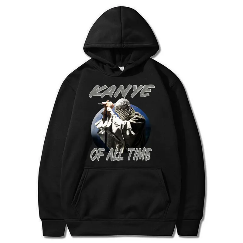 

Rapper Kanye West of All Time Print Hoodie Hip Hop Harajuku Fashion Long Sleeve Streetwear Men Women Vintage Casual Pullovers