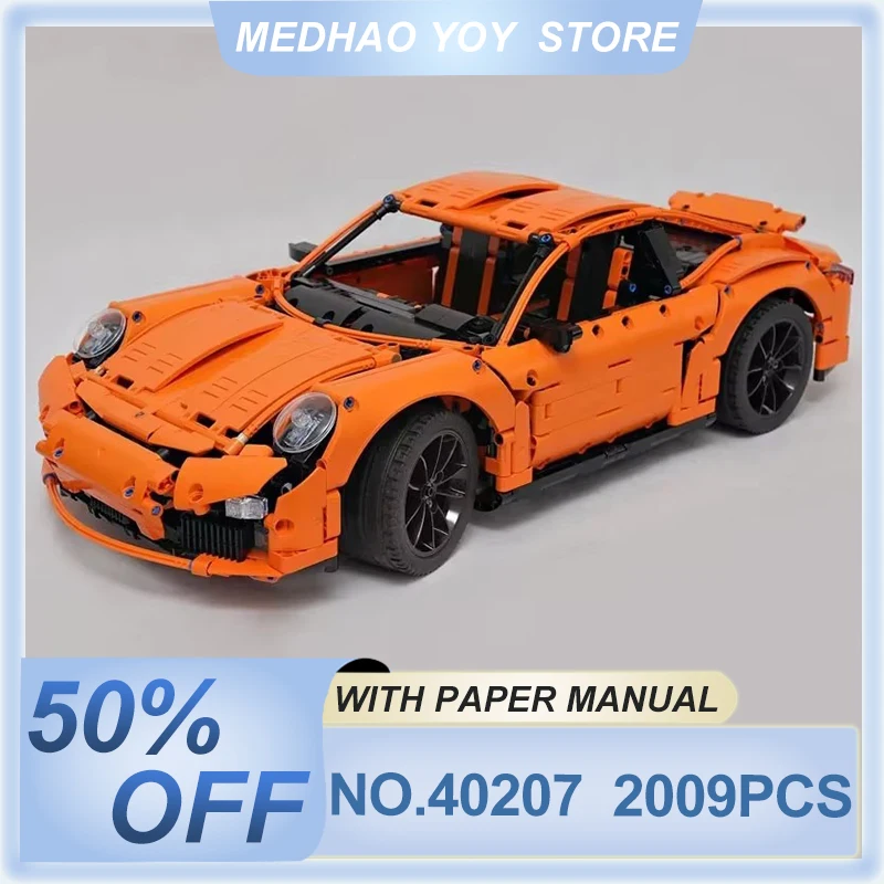 

IN STOCK 40207 1:8 Technical Speed Car Hypercar Model Building Blocks Bricks Puzzle Educational DIY Toys Christmas Gift For Kids