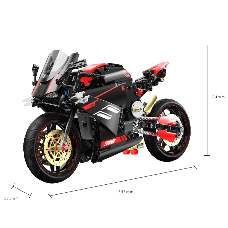New 1:8 City Speed Racing Motorcycle Building Set DIY Bricks Model Kit for Kids Adults STEM Buiding Blocks Toys Gifts 426pcs
