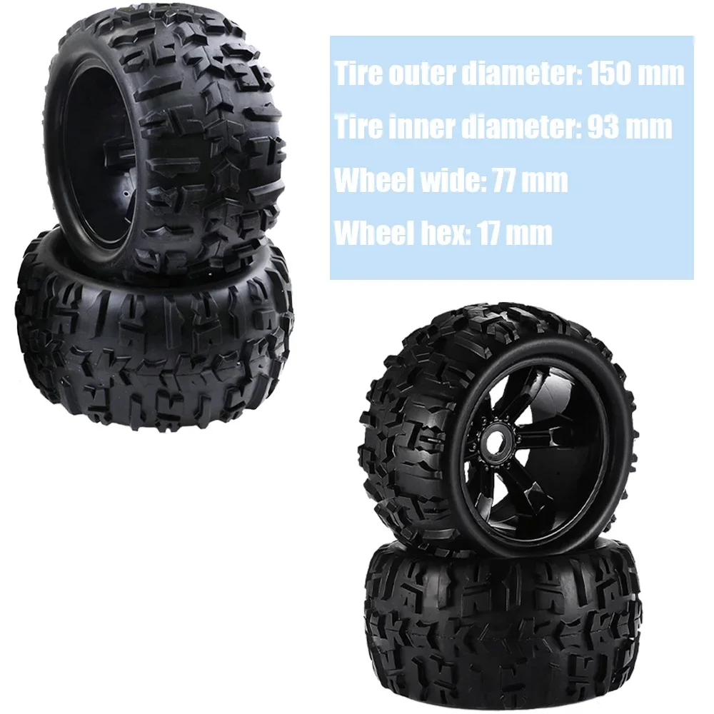 ZD سباق عرافة RC شاحنة الإطارات وعجلات مجموعة ، Gled لtraxxas ، Maxx ، Tmaxx E-ريفو ، ريفو 3.3 ، JLB Chee ، 8477 ، 2 قطعة ، 4 قطعة ، 1/8 مقياس ، 17 مللي متر #6