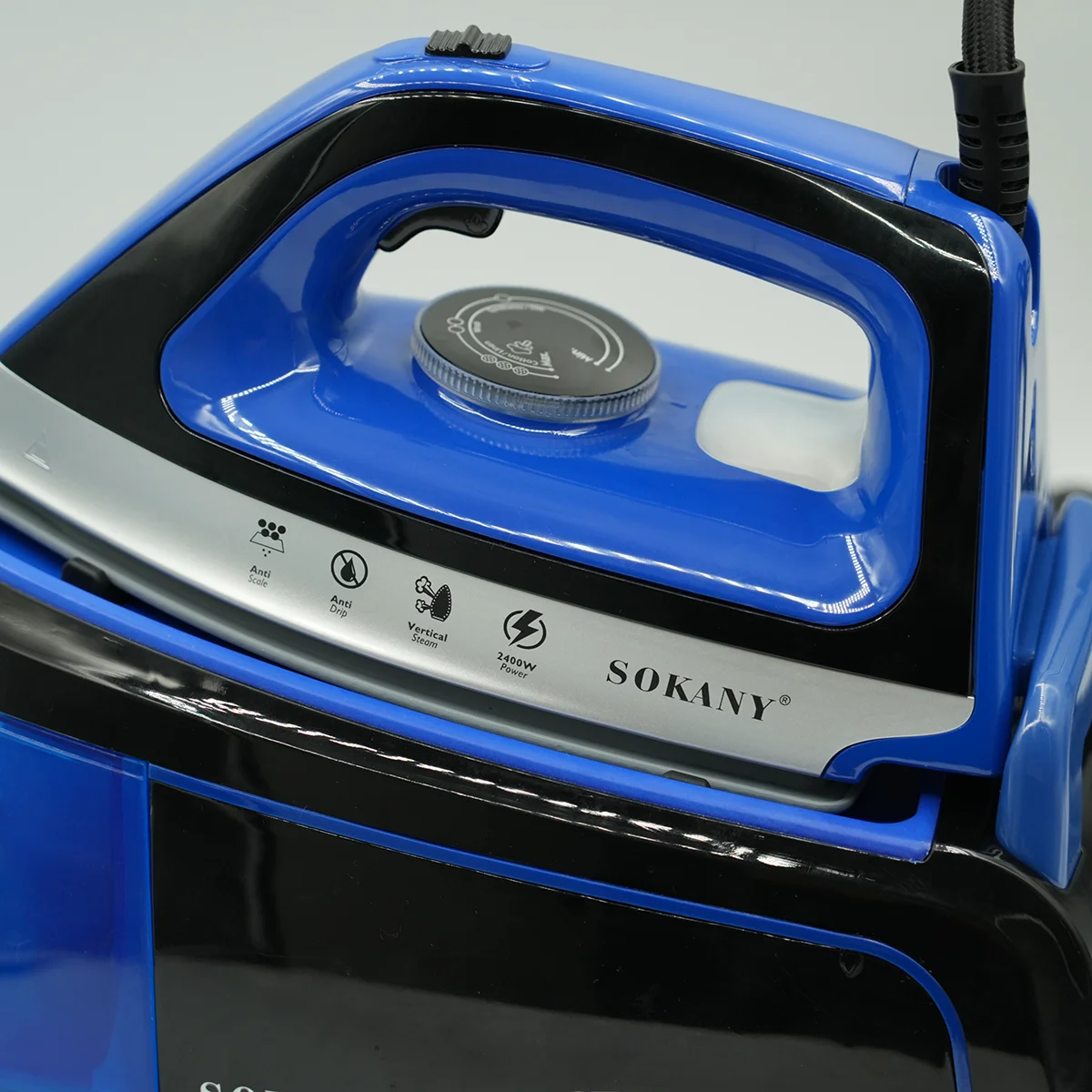 مكواة بخار 2400 وات مع خزان مياه كبير 1.2 لتر - مكواة كهربائية منزلية شديدة التحمل (تدفئة سريعة، مضادة للتنقيط، بخار عمودي) ​