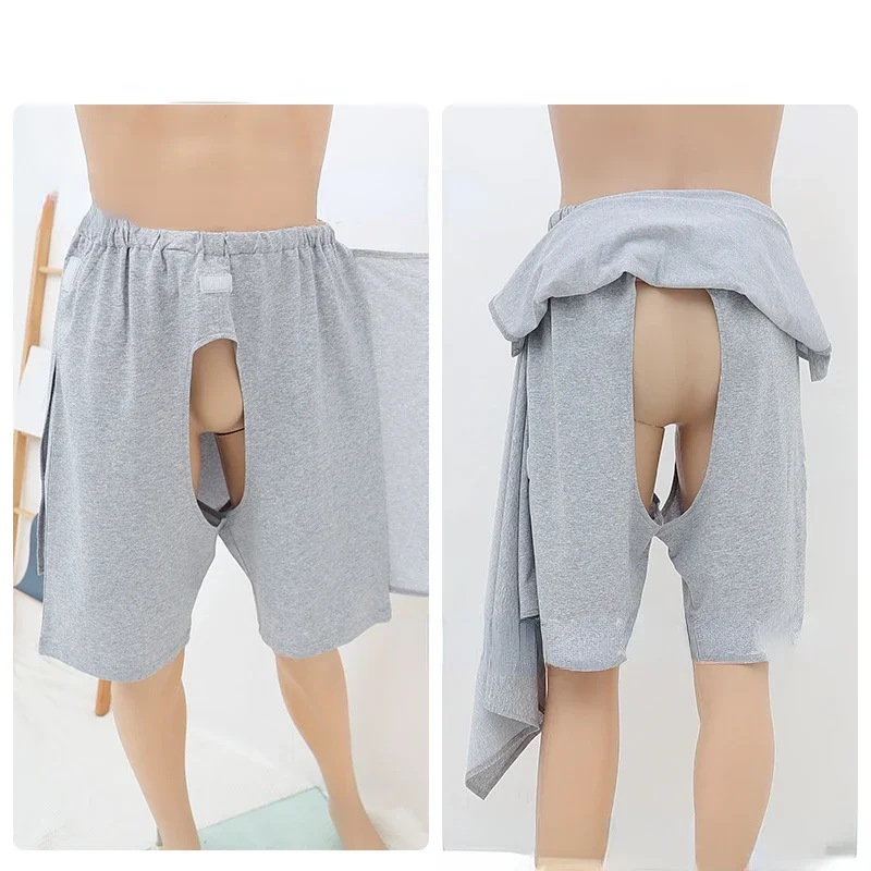 Disabled Open Crotch Pants Cotton Adult Men Women elderly Urinary Incontinence Paralyzed Care Trousers Anti Embarrassment Cloth