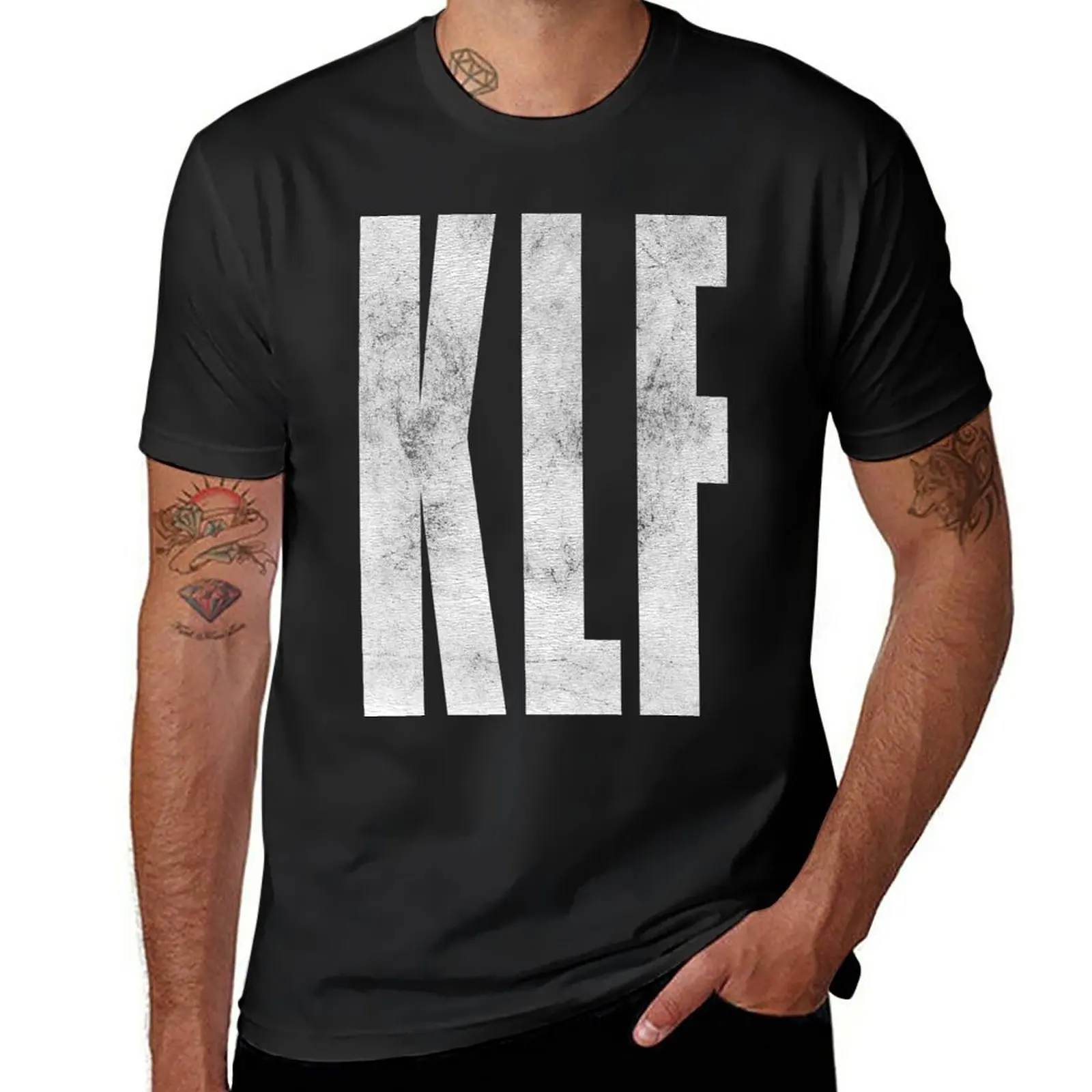

Мужская футболка из потертой ткани KLF, быстросохнущая летняя футболка в Корейском стиле, летние топы, мужские футболки с графическим принтом и аниме
