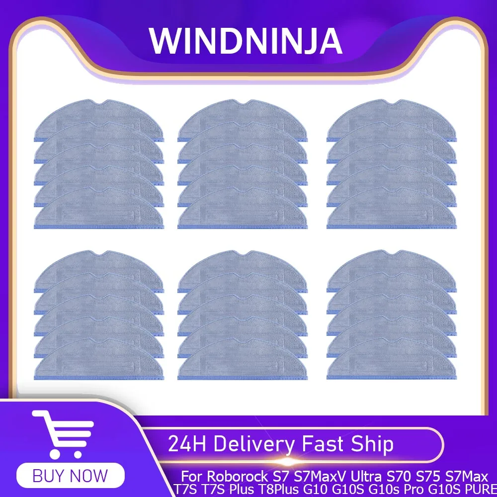 وسادات قماش ممسحة لـ Roborock S7 S7MaxV Ultra S70 S75 S7Max T7S T7S Plus T8Plus G10 G10S G10s Pro G10S مماسح قابلة للغسل وقابلة لإعادة الاستخدام