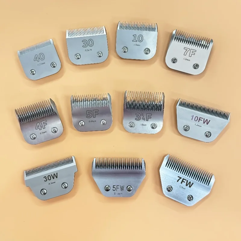 

A5 Clipper Blades Professional Pet Cut Machine Replacement Clipper Blades 10# 30# 40# 3F 4F 5F 7F Steel and Fit Clipper Grooming