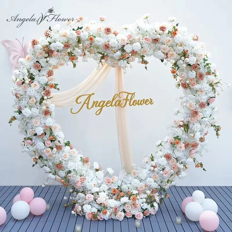 

Розовая гортензия на тканевой основе, 5D цветочная композиция, свадебный фон, арка в форме сердца, декоративная цветочная стена, реквизит для сцены A8054