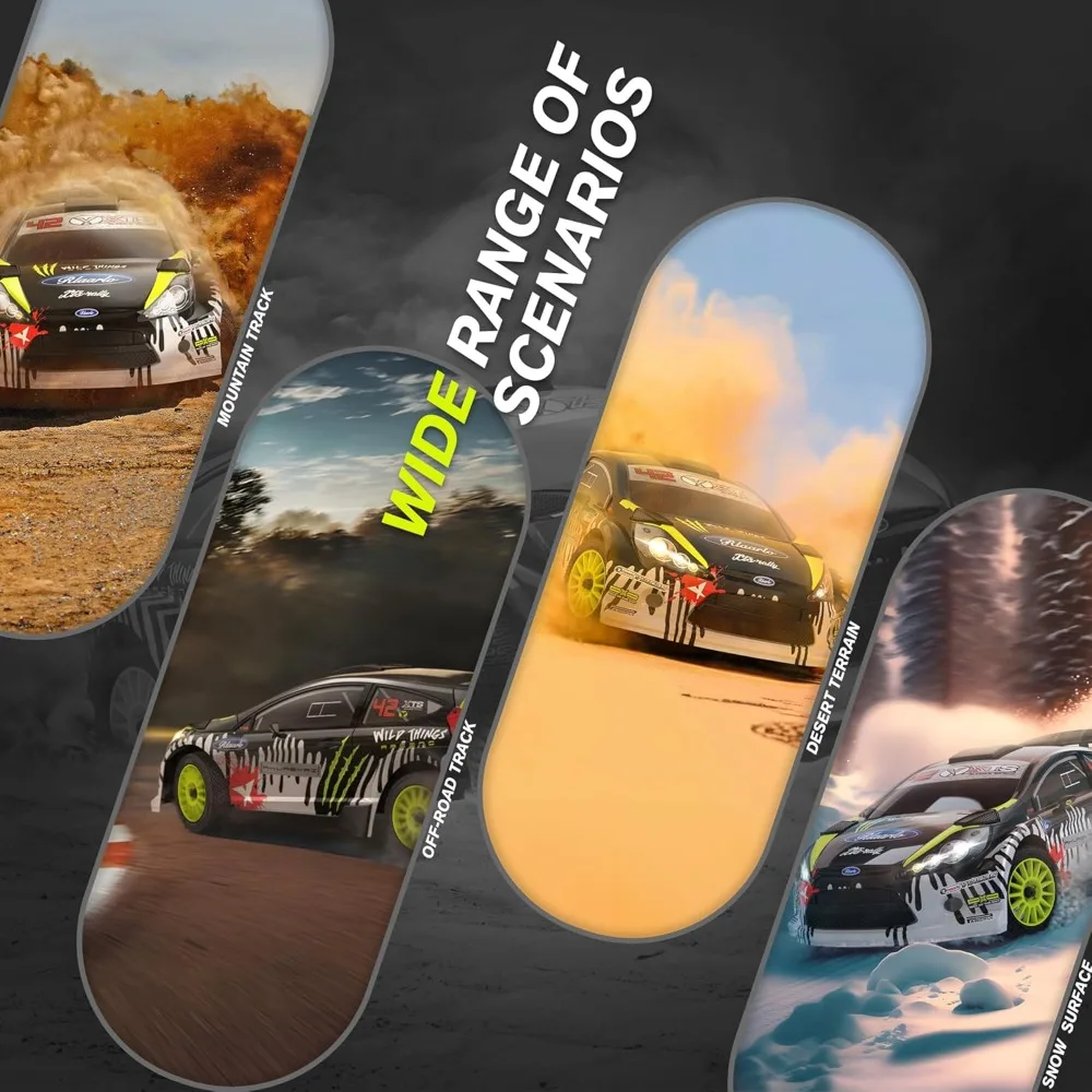 1/10 Brushless RC Cars, 50 MPH Rally Car, Gyro, 4WD Monster Truck, 8+ Ages image 4