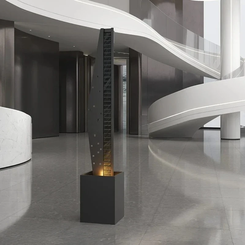 

G Modern flowing water ornament circulating water living room lucky large floor, office water curtain wall