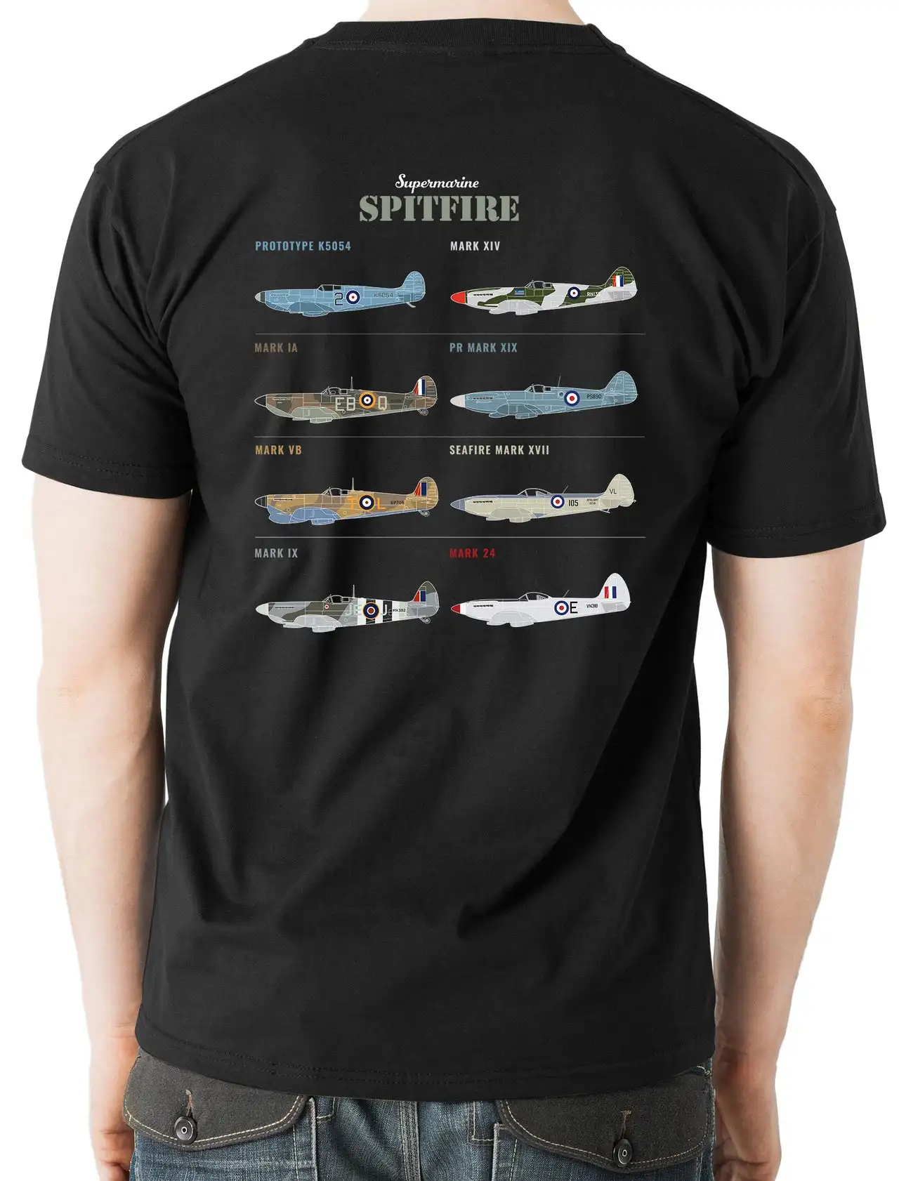 RAF Supermarine Seafire MK XVII Spitfire Fighter T-Shirt 100% Cotton O-Neck Summer Short Sleeve Casual Mens T-shirt