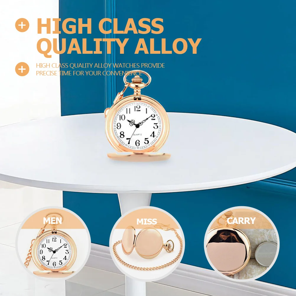 Reloj de bolsillo digital con forma de concha, colgante ligero con diseño de reloj para personas mayores