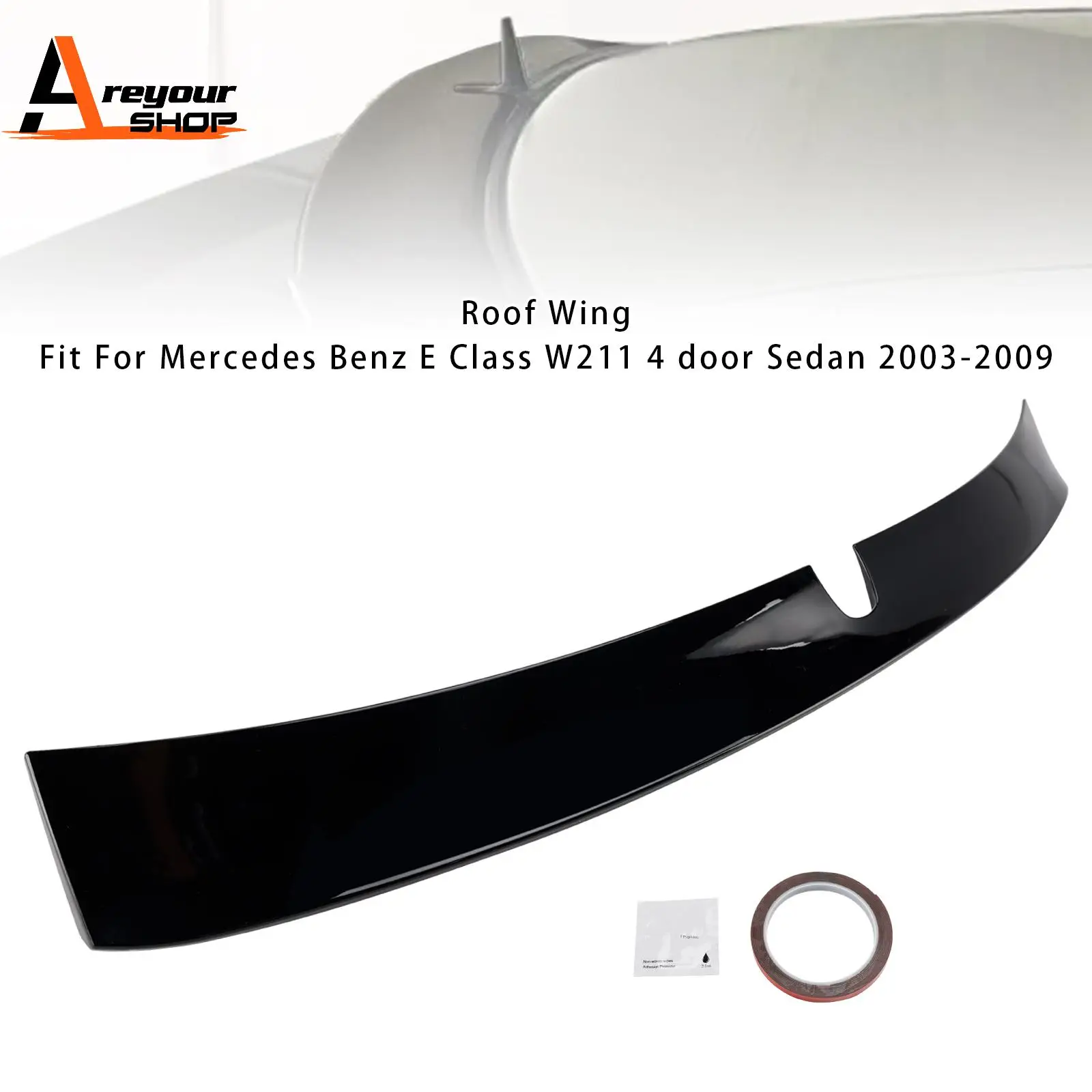 

Глянцевое черное заднее крыло на крышу для Mercedes-Benz E-Class W211 2003-2009 Sedan