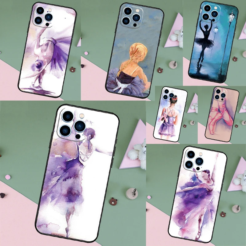 Ballerina Dance Case Cover For iPhone 13 12 Mini 11 14 Pro Max XS X XR 7 8 Plus 15 16 Pro Max