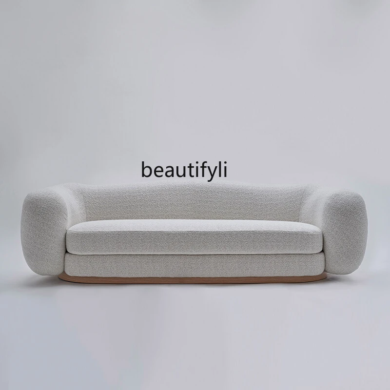 Furniture Wave-Shaped Fabric Sofa Designer Creative Small Apartment Nordic Simple Living Room Light Luxury Silent Style