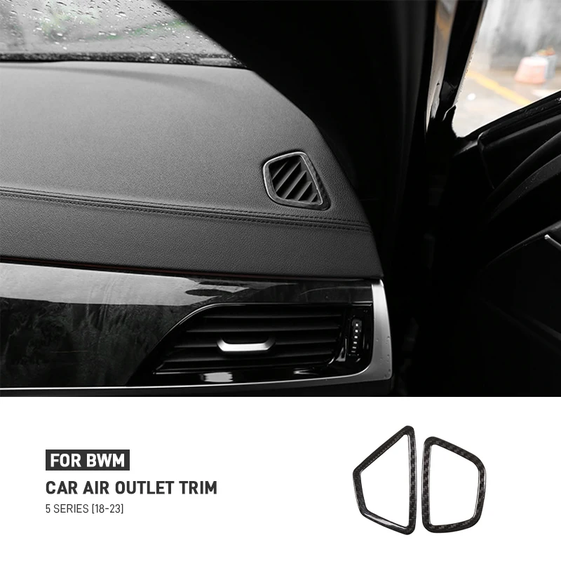 

For BMW 5 Series G30 2018-2023 Real Carbon Fiber Car Instrument Air Vent Outlet Frame Trim Cover Sticker Interior Accessories