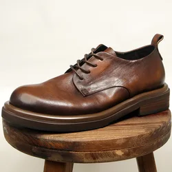 Zapatos formales de cuero suave para hombre, calzado de lujo de calidad, cómodo, hecho a mano, Retro, genuino, diario, boda, Social