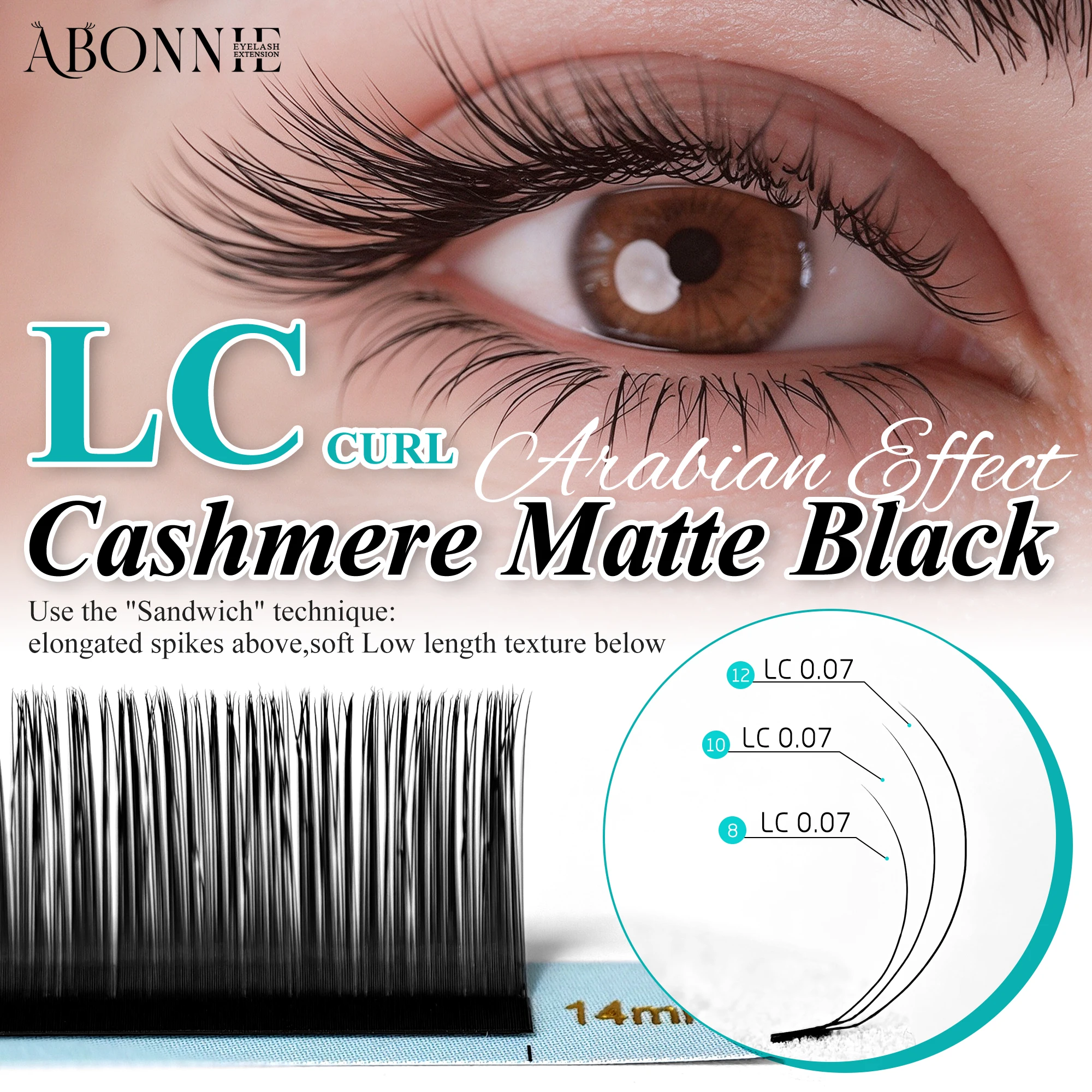 Abonnie Cashmere Fan Like Butter Soft Matt Black Russian Volume Velvet Lash Trays Dark Fluffy Individual Lash Extensions Artists