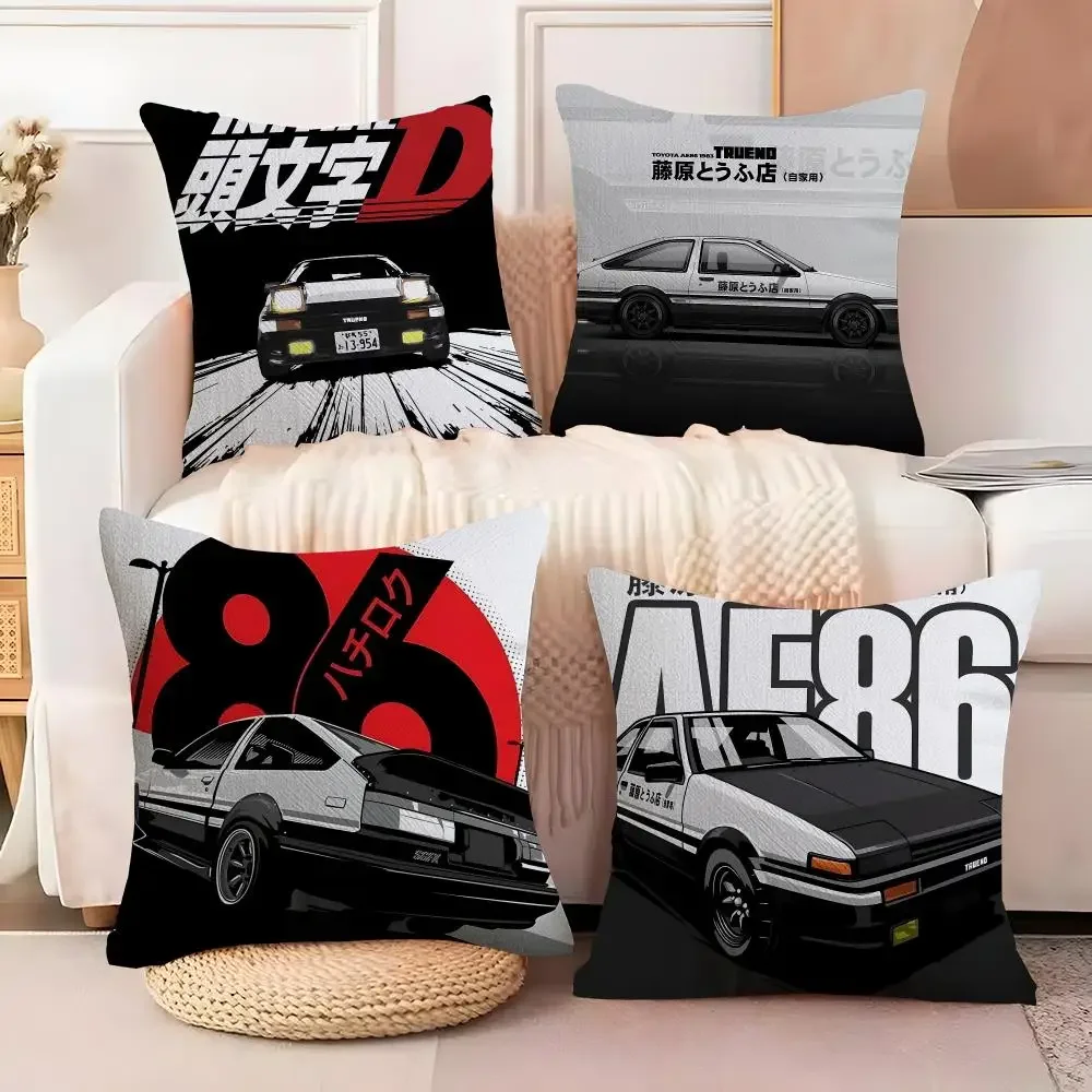Initial D Street Racing Anime Classic Cushion Cover  Plush Fabric Soft Double Sided Print Sofa Cushion Cover Throw Pillow Covers