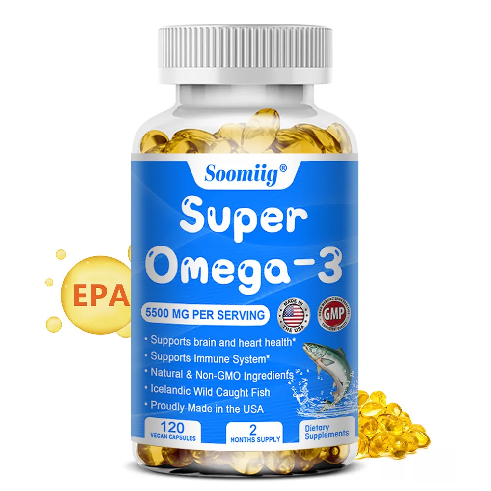 

Рыбное масло Omega 3, добавка премиум-класса Wild Caught Fish Oil, 2800 мг Omega-3 жирных кислот с 900 мг DHA и 1200 мг EPA, 120 капсул