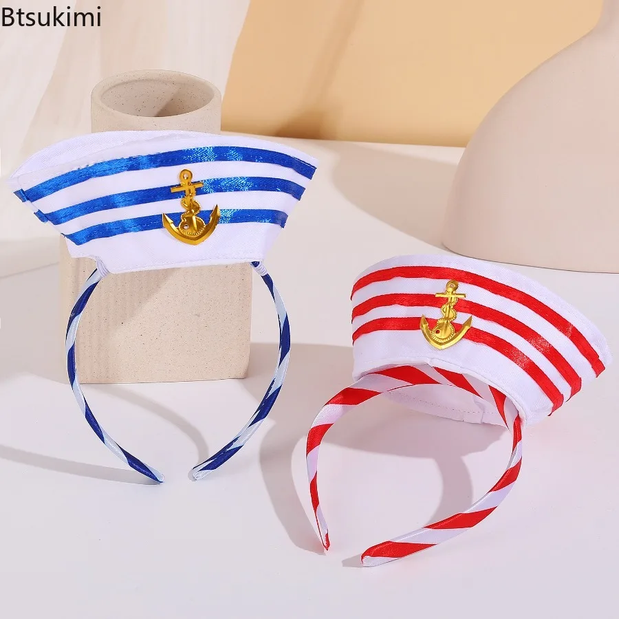 

Delicate Sailor Yacht Hat Shape Hair Hoop Halloween Cosplay Accessory Hair Holder Rave Party Performance Costume Headwear Adults